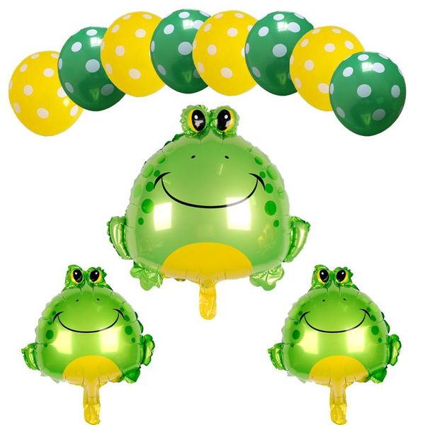 

party decoration cartoon animal frog foil balloons happy birthday decorations kids latex ballon snail set baby shower supplies globos