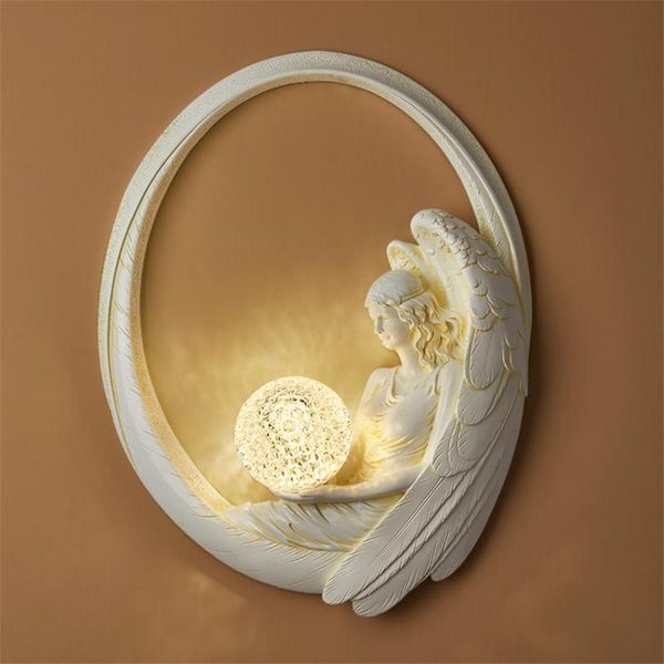 

wall lamps retro angel crystal lamp modern living room background decoration fixture bedroom bedside corridor aisle art led light