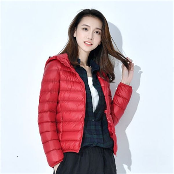 

women's down & parkas woman thin down white duck jacket ultra light autumn and winter portable warm coats outwear 2fmw, Black