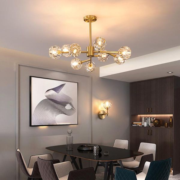 

chandeliers modern decor led chandelier crystals nordic dining room lamps restaurant lighting kitchen island home decoration hanging lights