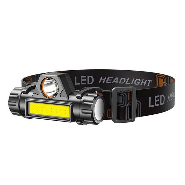 

headlamps portable mini powerful led headlamp xpe+cob usb rechargeable headlight built-in battery waterproof head torch lamp thb5384