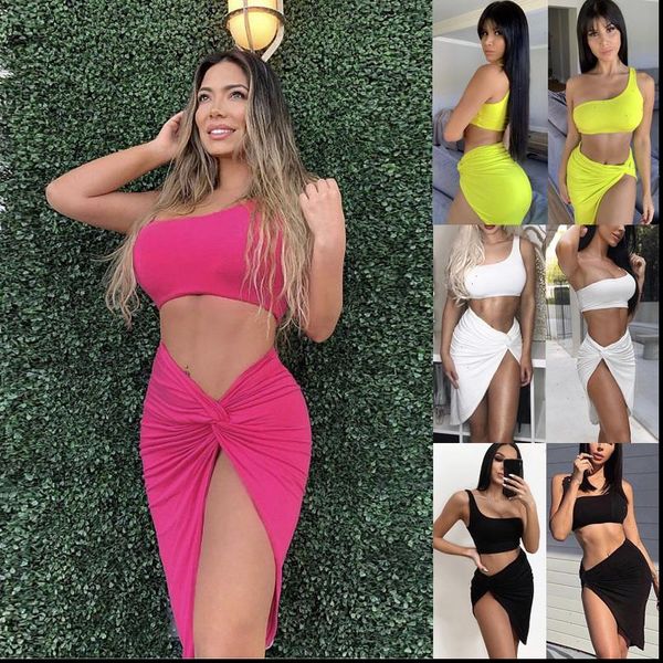 

women womens tracksuits crop short skirt bodycon evening cocktail party two piece set, Gray
