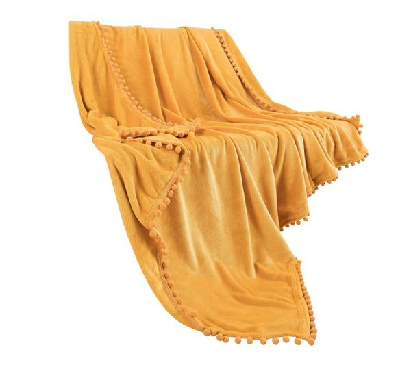 

blankets solid color yellow blanket nordic decorative super warm soft throw for sofa