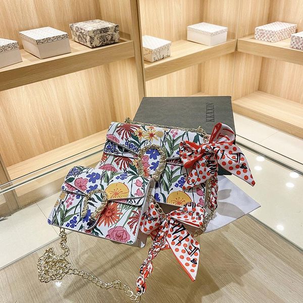 

evening bags internet celebrity chain wine god 2021 fashion printed shoulder bag classy small square