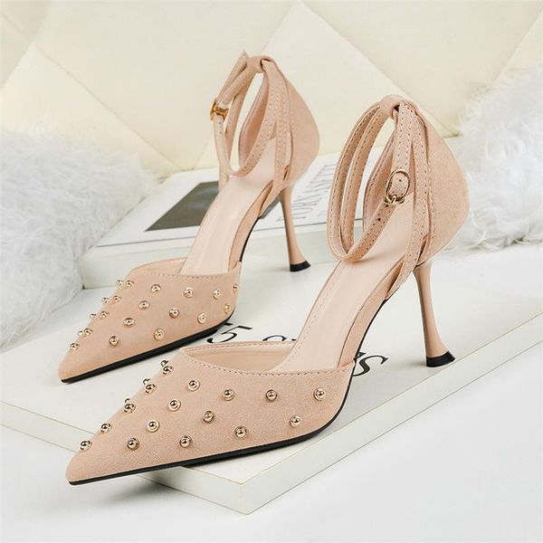 

fashion women 8cm high heels sandals female stiletto blue pumps lady elegant luxury pointy rivets scarpins red dress shoes, Black
