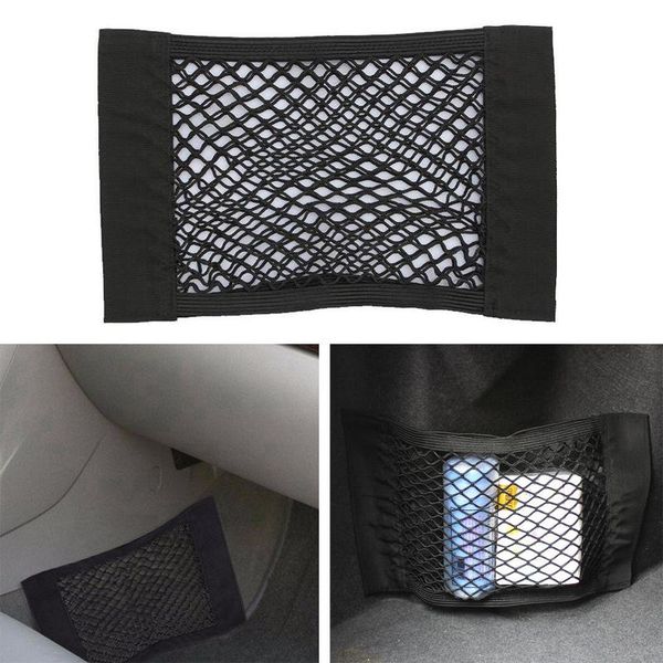 

car organizer trunk storage box bag mesh net styling luggage magic sticking holder pocket auto sticker accessories