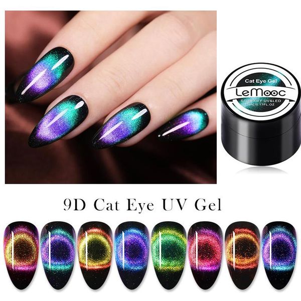 

nail gel lemooc 9d cat magnetic polish set uv varnish with stick black base need soak off lacquers, Red;pink