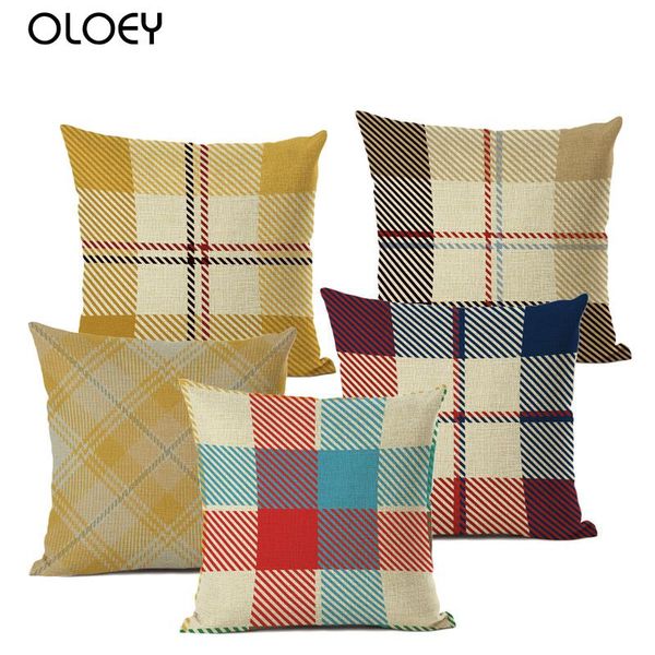 

cushion/decorative pillow linen cushion cover, home lattice bedroom and office el car decoration cover 45x45 cm .