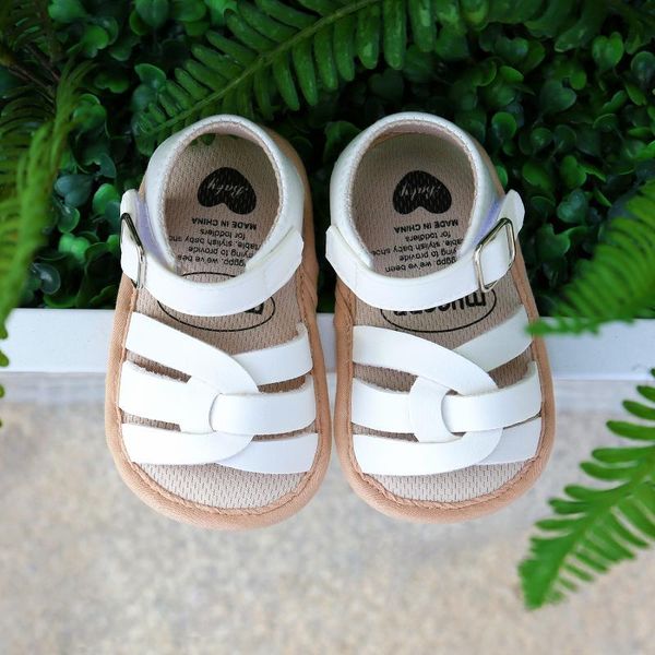 

first walkers 2021 summer baby sandals solid color soft sole infant crib shoes prewalkers sale 11cm 12cm 13cm
