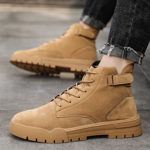 

autumn and winter men's oversized 45 martin boots 46 tooling short korean fashion desert, Black