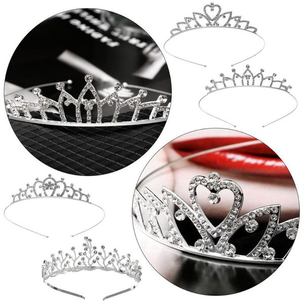 

hair clips & barrettes headwear birthday handmade wedding bling princess crown pearl headband tiaras for girls, Golden;silver