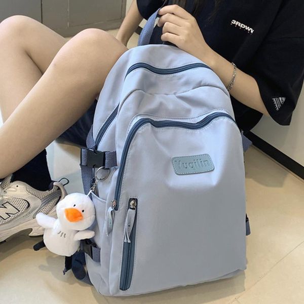 

school bags est solid color leisure kawaii duck shoulders nylon large girls teenager women backpack rucksack bolsa mochilas