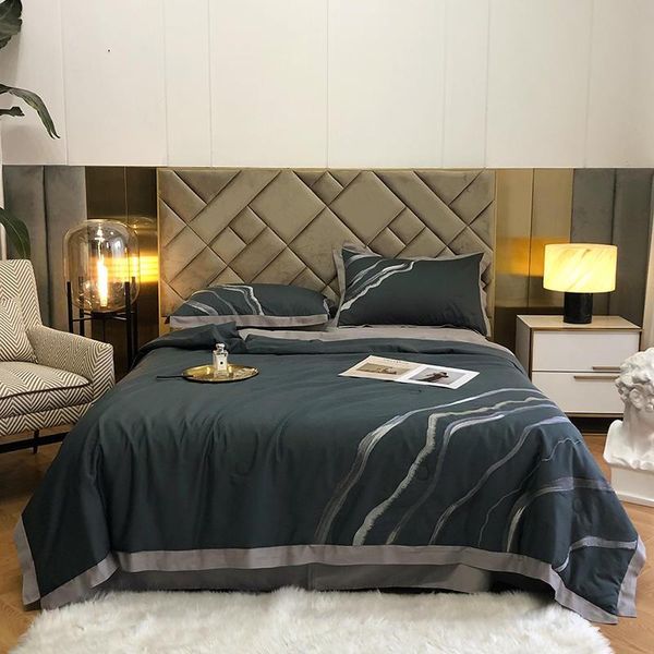 

comforters & sets marble abstract chic embroidery quilt summer comforter,4pcs 100%cotton soft comfy breathable 1 bed sheet 2 pillowcases