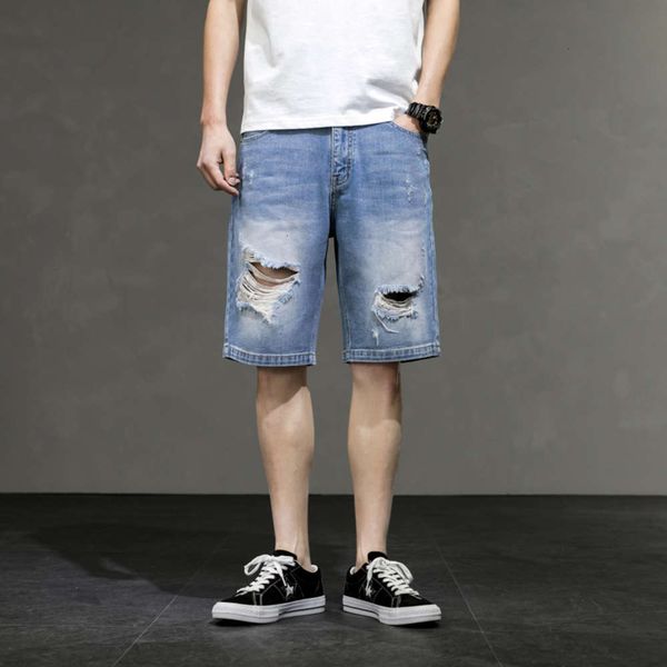 

jeans men's baggy shorts summer thin breeches jwtv, Blue