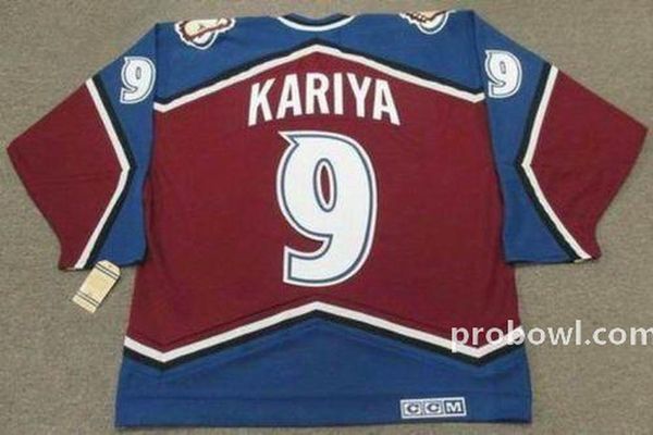 

paul kariya colorado avalanche 2003 ccm vintage away hockey jersey all stitched quality customize any name any number, Black;red