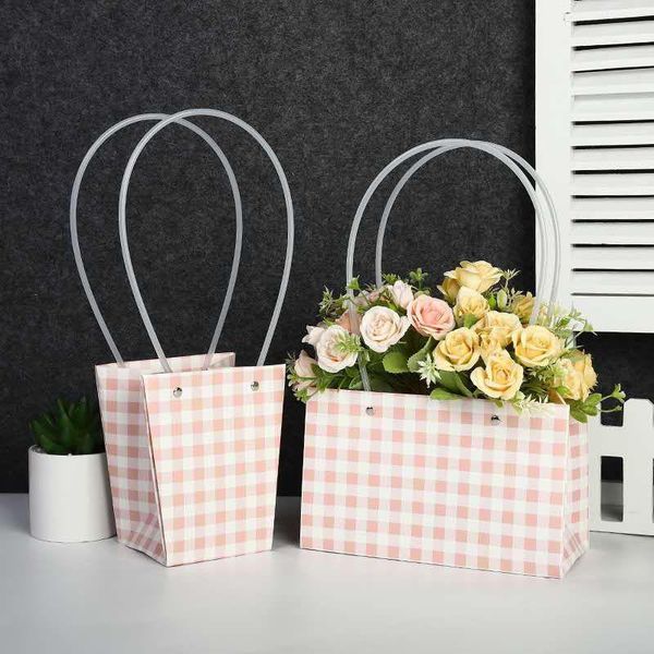 

portable flower box waterproof handbag gift packaging wedding basket florist storage bag supplies wrap