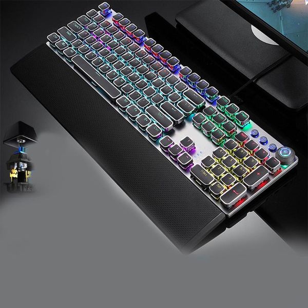 

wired gaming keyboard,green axis punk rainbow led backlitfor lapdeskpc computer t84c keyboards