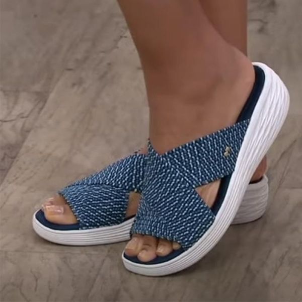 

slippers women sandals slide ladies casual stretch cross flat shoes chaussure femme plus size summer outdoor, Black
