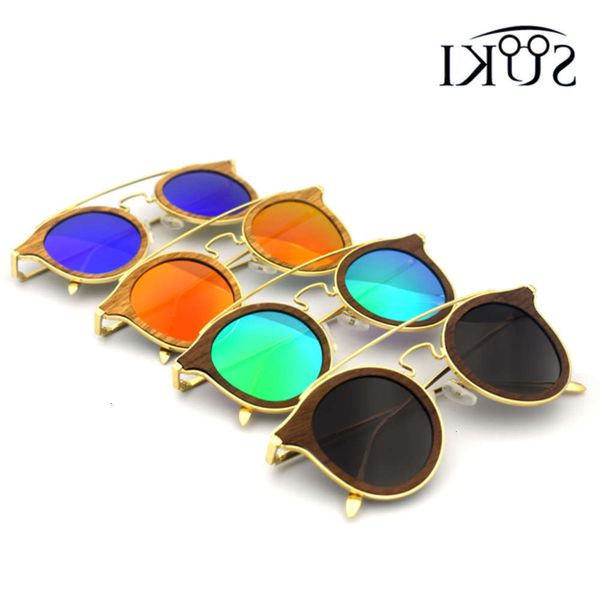 

highend accessories custom cat sun glass bamboo wooden polarized floating womens sunglass, Black