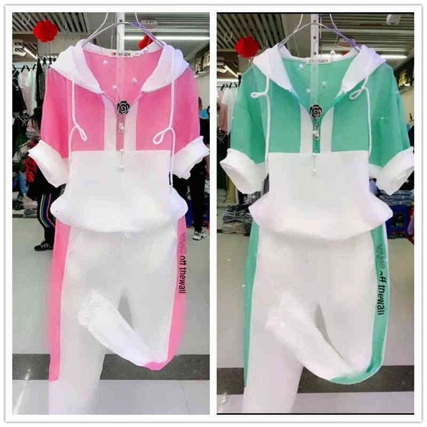 

womens 2 two piece set summer slim fashion short sleeve hooded sweater leisure sweat plus size clothing for women, White