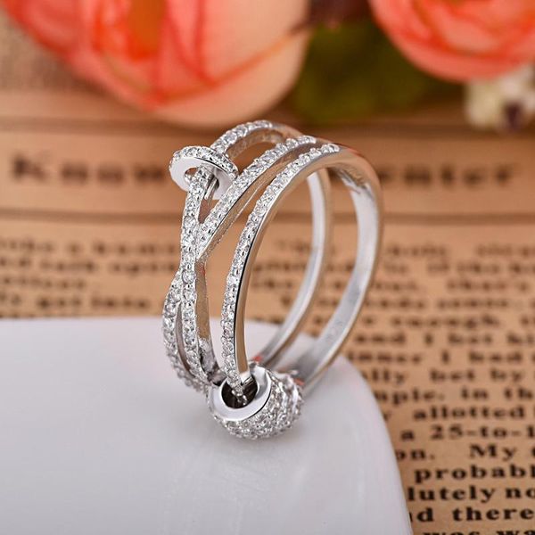 

cluster rings smart small circle multi-layer ring zircon women, Golden;silver