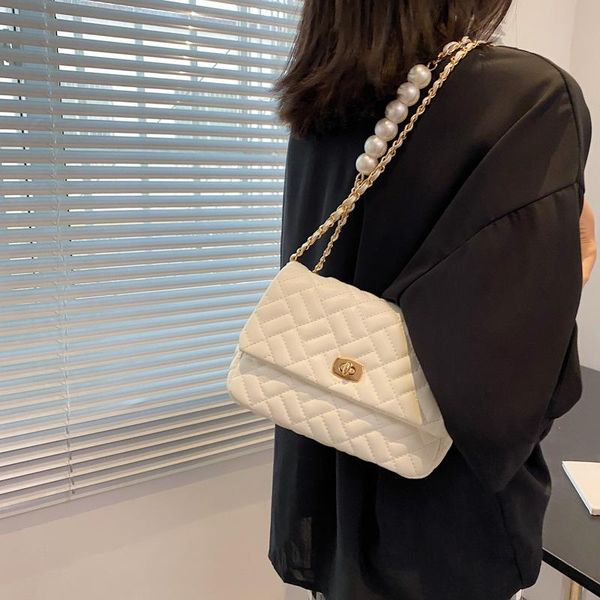 

evening bags luxury leather shoulder bag 2021 brand trendy fashion single messenger embroidery thread small square