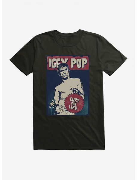 

iggy pop lust for life t-shirt, White;black