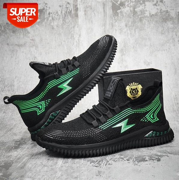 

men's flying shoes low-flat-heel breathable sports casual color-blocking #rv5i