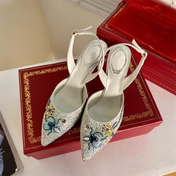 

sandals 2021 est women sandalias summer zapatillas mujer iron crystal party buty damskie high heels chaussure femme, Black