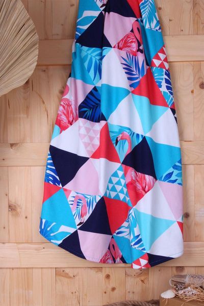 

flamingo pattern round beach towel cover-ups