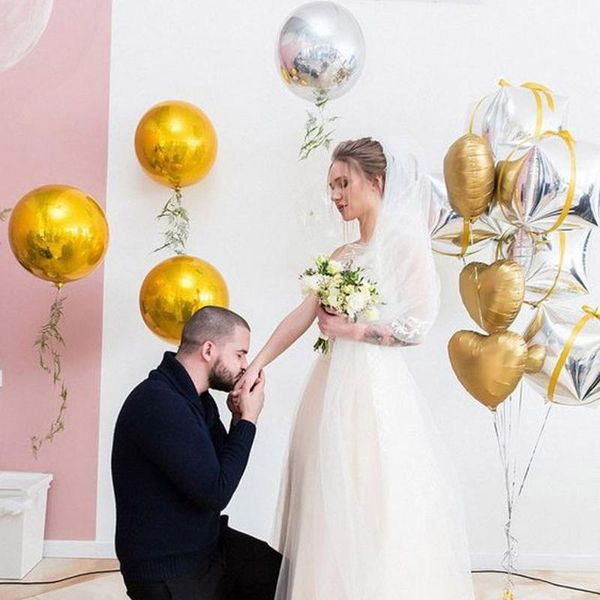

party decoration 24 inch aluminum balloons diamond cube shaped helium ball solid foil balloon baby shower wedding birthday year decorations