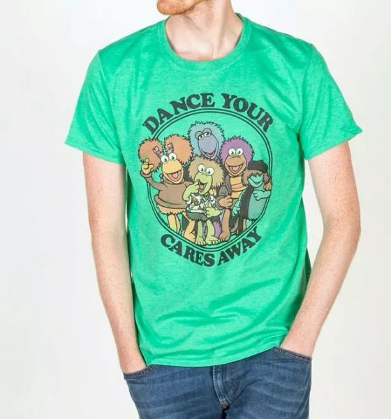 

official men's fraggle rock dance your cares away t-shirt, White;black