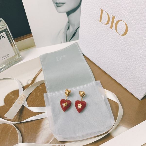 

75%off outlet onlinenew fashion red love earrings family, Silver