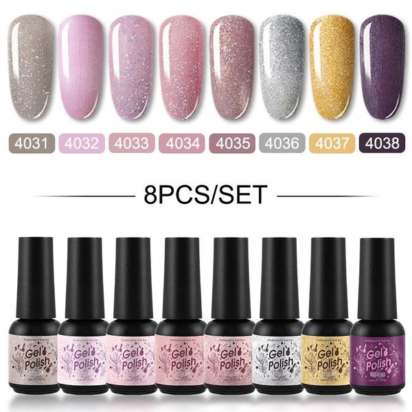 

nail gel rosalind 8pcs set polish soak off art design for manicure hybrid varnishes semi permanent basecoat uv kit, Red;pink