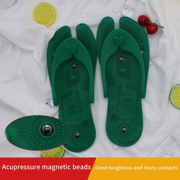 

slippers 2 pairs of foot massage shoe reflexology netic acupuncture healthy feet care massager shoes, Black