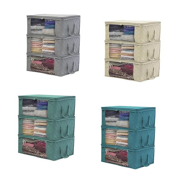

clothing & wardrobe storage quilt bag with lid,foldable dust-proof box,large-capacity for clothes,closet and under-bed