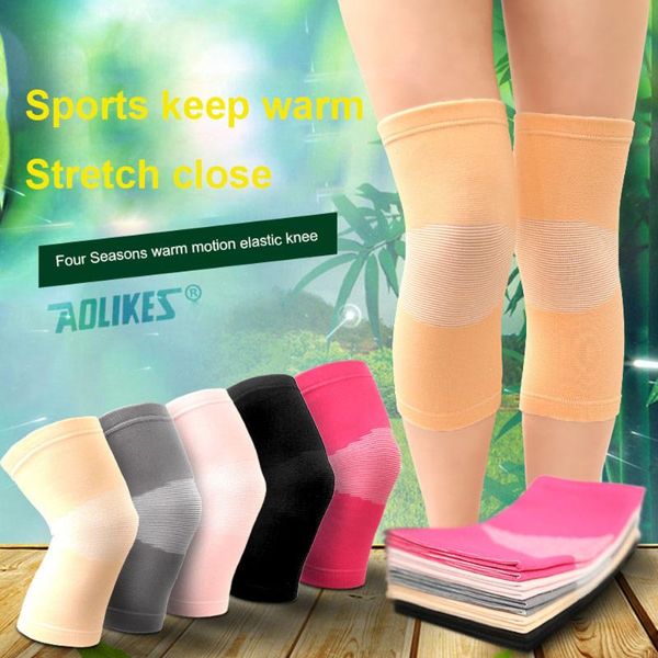 

1pair knee pads high elasticity keep warm protector prevention relieve arthritis support sports guard elbow &, Black;gray
