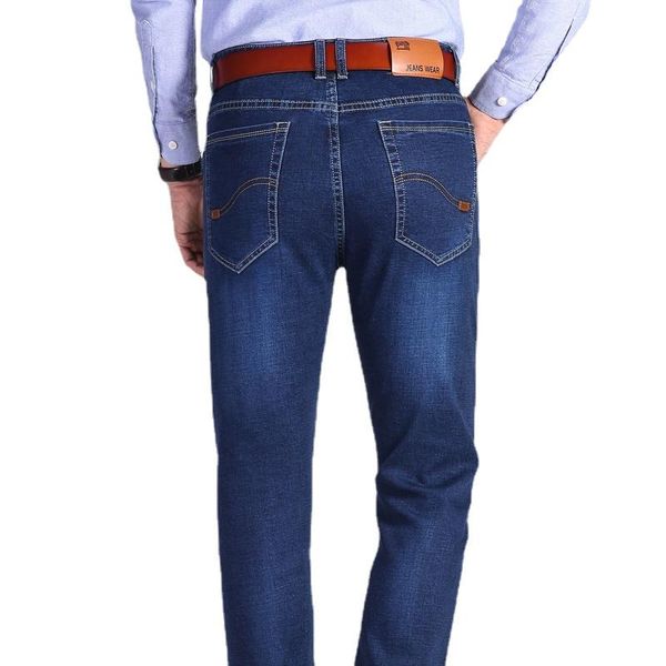 

men's jeans 2021 spring and autumn fashion business casual pants stretch straight formal 28-40/ for men, Blue