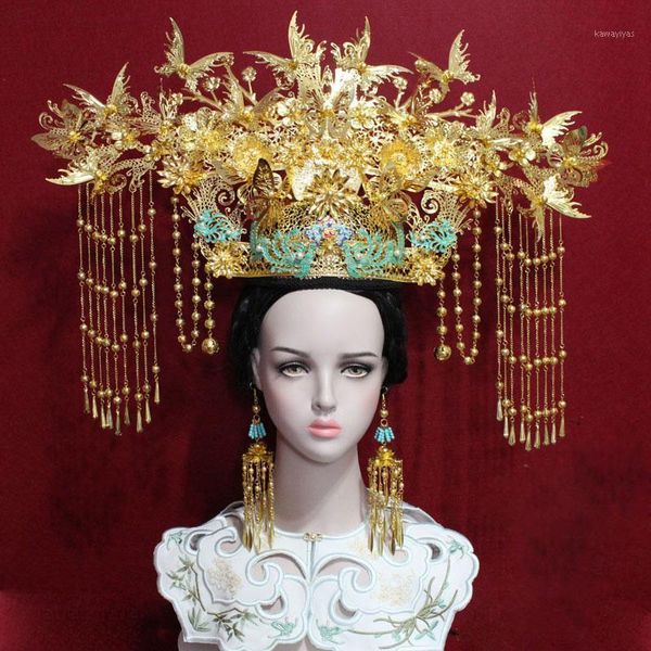 

design big gorgeous stage show hair tiara chinese traditional bride wedding crown for pography cosplay1