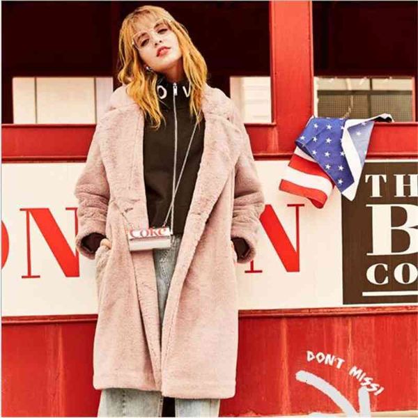 

Women's Fur & Faux Vetement Winter Coat Artificial Overcoat Furry Jacket Femme Plus Size Fake Outwear Z76 SEAF, Black