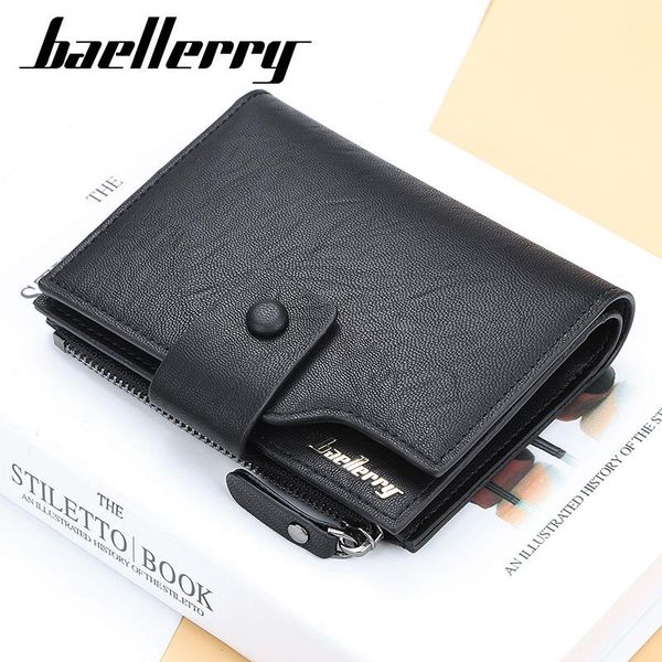 

wallets cute korean wallet men's short purses zipper pu leather card bag coin perses holder po, Red;black