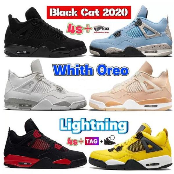 

2022 men women basketball shoes 4 4s red thunder sail black cat white oreo pure money dark marina blue mocha university obsidian patent bred