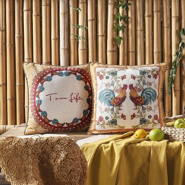 

cushion cover decorative pillow case artistic antique garden town animal print linen cotton sofa coussin chair cushion/decorative