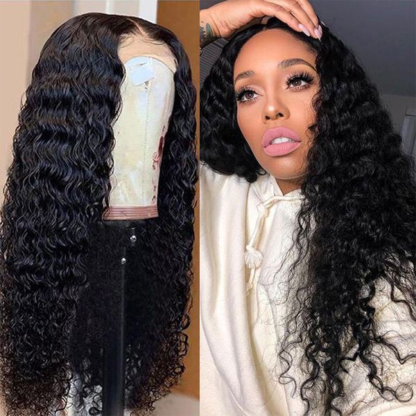 

lace wigs funky girl water wave wig transparent frontal wet and wavy human hair t part remy peruvian closure, Black;brown