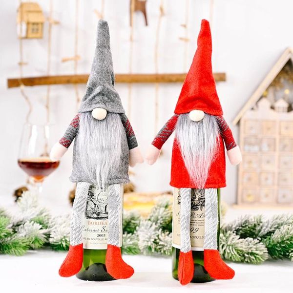 

christmas decorations 77jb gnome wine bottle cover handmade swedish tomte santa bags holiday home party dining table gift