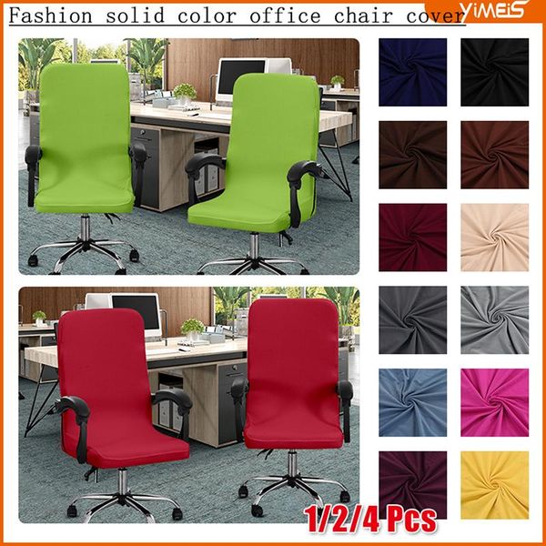 

chair covers soild color elastic stretch office computer cover dust-proof game slipcover rotatable armchair protector