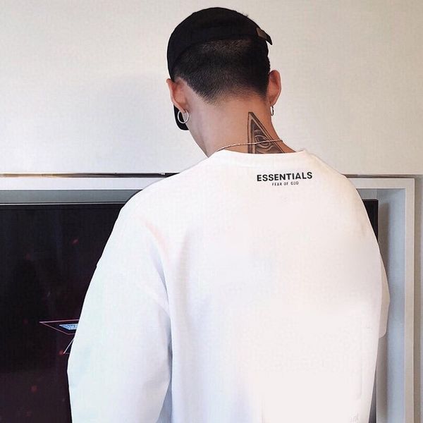 

tide high street loose t shirts little letters logo print simple solid basic short sleeve t-shirt for men and women couple oversize, White;black