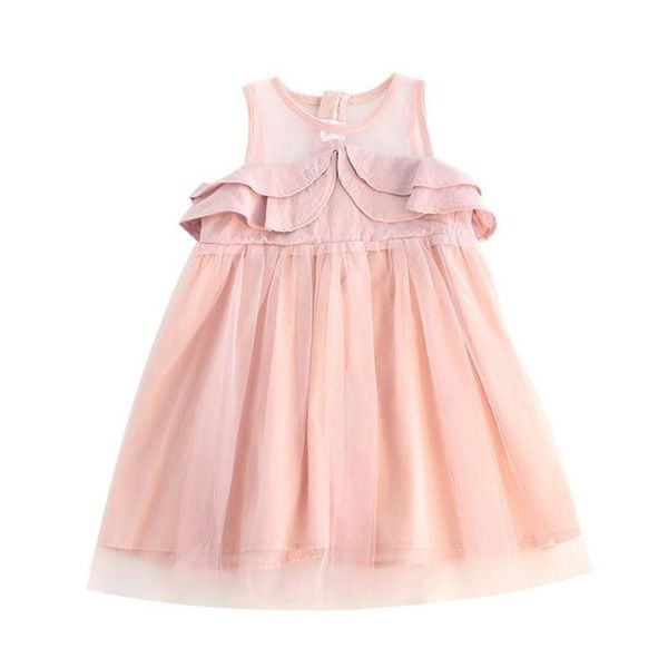 

girl's dresses dfxd 2021 summer girls sleeveless soild lace princess dress baby birthday party vest kids costume 2-7y, Red;yellow