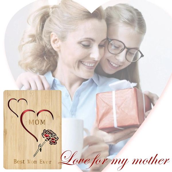 

frames wooden greeting card, letter heart patterns handmade cards diy gift for mother's day thanksgiving