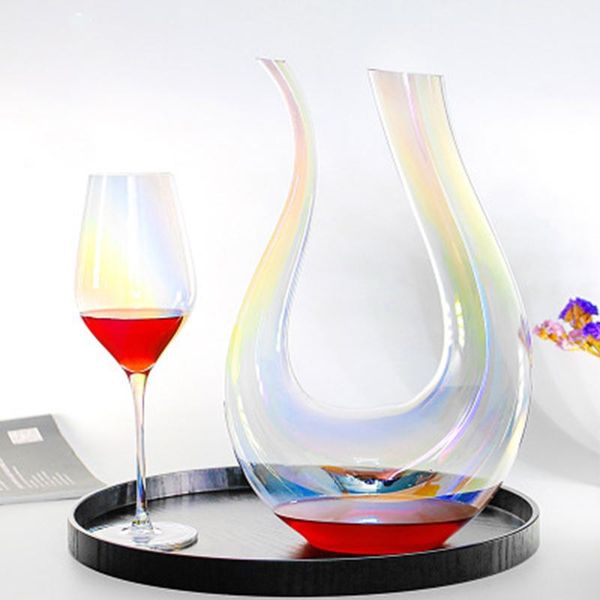 

1500ml u-shaped luxury home party red wine decanter glass gla-102 glasses
